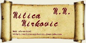 Milica Mirković vizit kartica